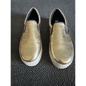 STEVE MADDEN DUPLEXX GOLD FAUX SNAKE PLATFORM SHOES SZ 9.5M